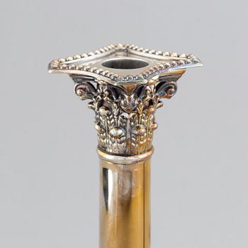 A pair of George III candlesticks, by John Parsons and Co., Sheffield 1788.