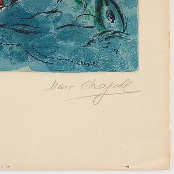 MARC CHAGALL, Litograph in colour, 1964, Charles Sorlier after Marc Chagall,  signed and numbered XVIII/LXXV.