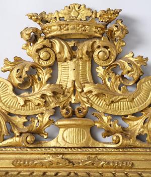 Spegel, av Burchard Precht (verksam i Stockholm 1674-1738), Karolinsk Barock.