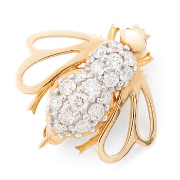 Brooch, Jarl Sandin/Mary Kay, in the form of a bee, 18K gold with brilliant-cut diamonds.