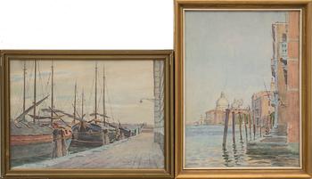OKÄND KONSTNÄR, akvarell, 2 st. 1900-tal.