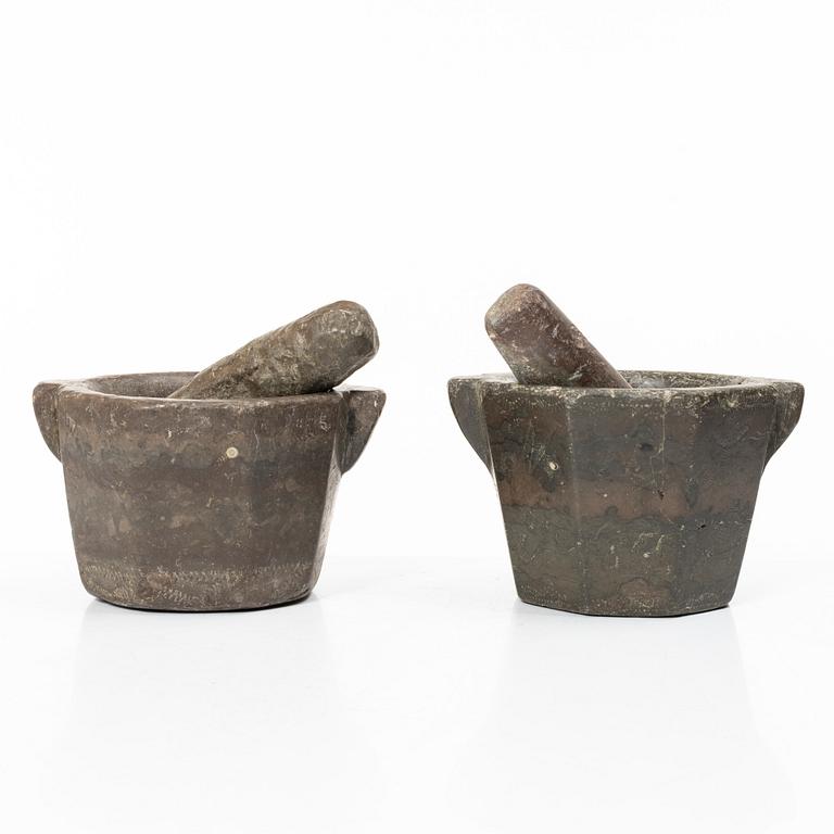 Mortars, 2 pcs, 19th century.