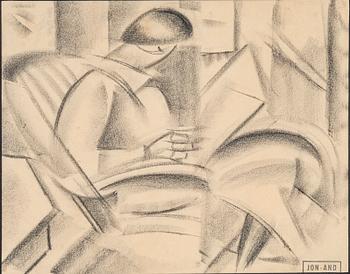 John Jon-And, kol på papper, stämpelsignerad.