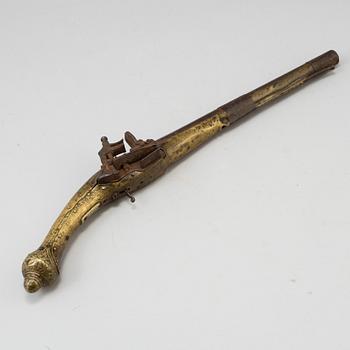 A North African flintlock pistol from the 19th century.