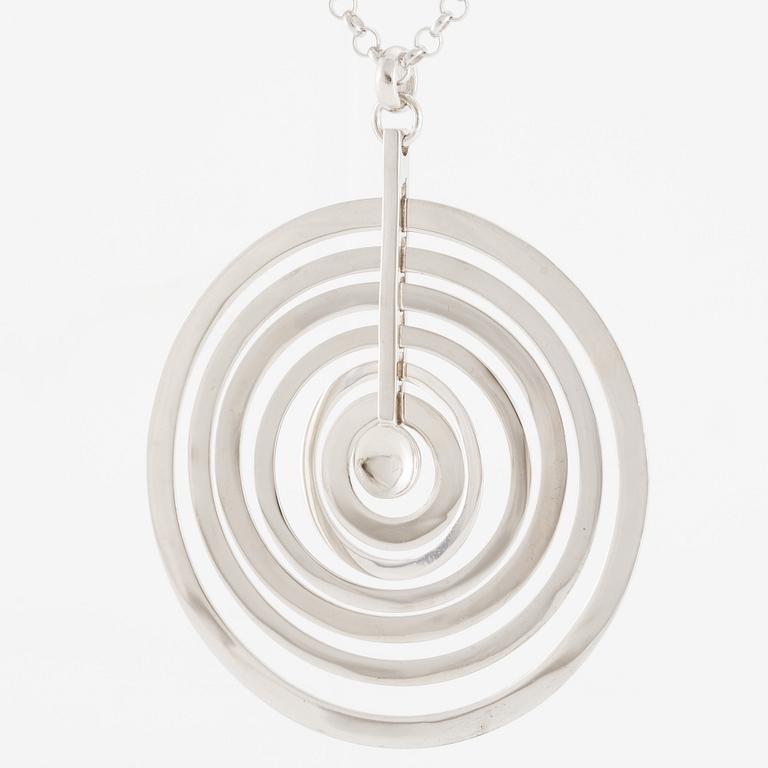 Tapio Wirkkala, pendant with chain "Silvermoon", sterling silver, for Kultakeskus.