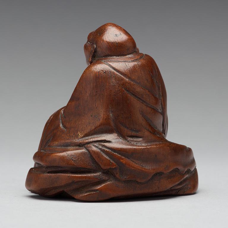 A bamboo scupture of an immortal, Qing dynasty.