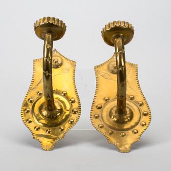 VÄGGPLÅTAR/LAMPETTER, ett par, barockstil, 1900-tal.