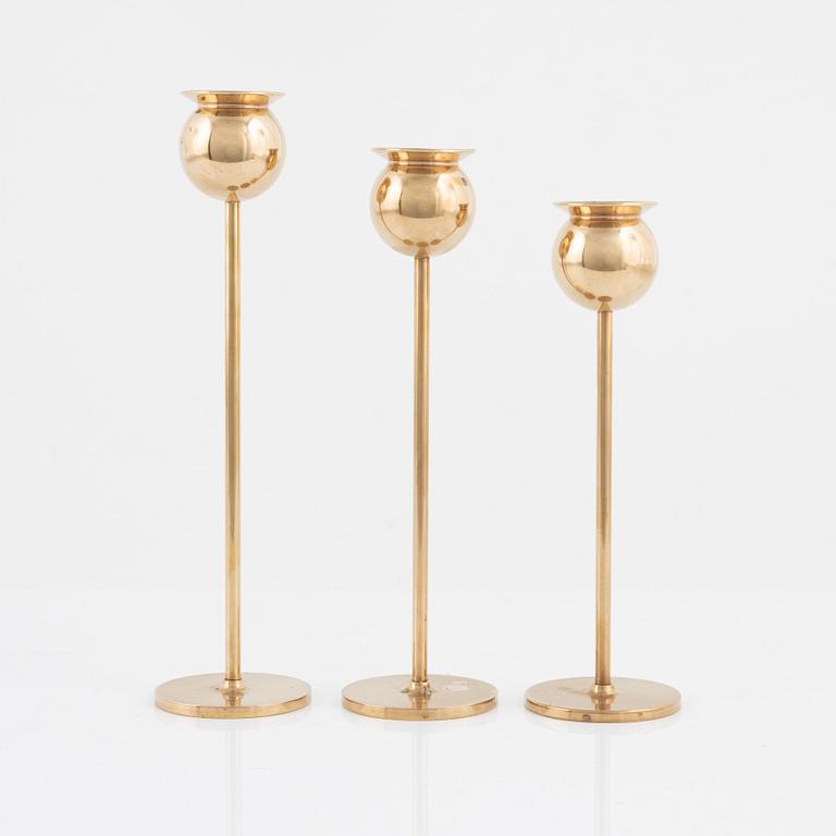 Pierre Forssell, three 'Tulpan' candlesticks, Skultuna Bruk, Sweden.