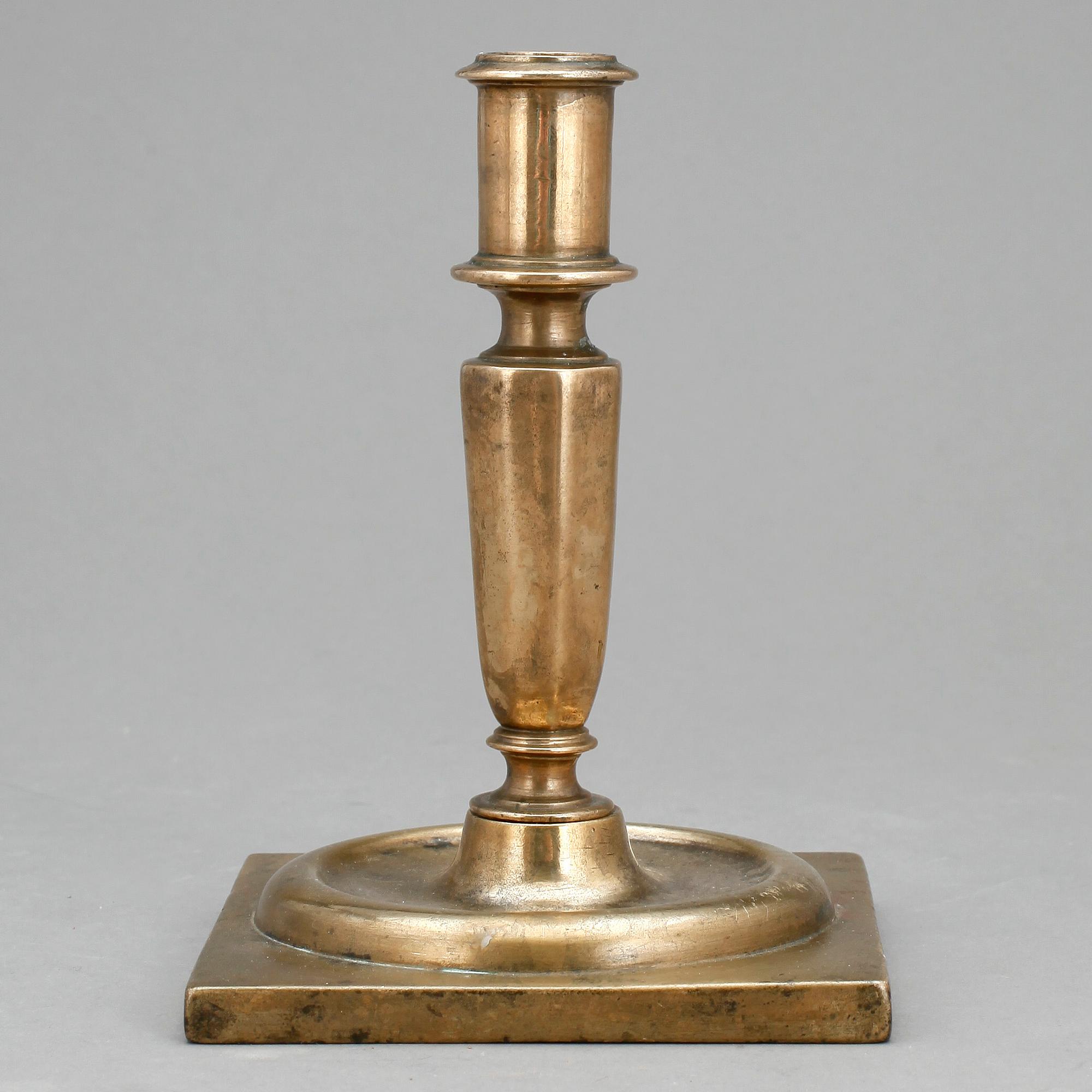 LJUSSTAKE, mässing, barock 1700-tal.