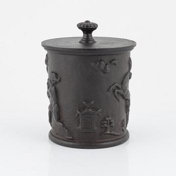 Carl Elmberg, a cast iron tobacco jar with lid, Näfveqvarn, 1920's/30's.