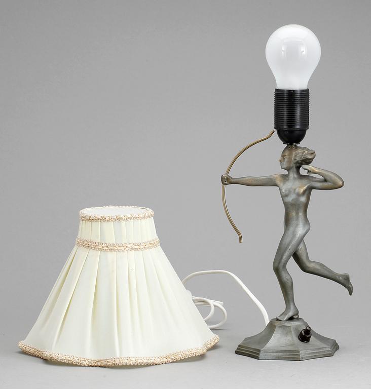 BORDSLAMPA, stjärnmetall, 1930-tal, märkt undertill.