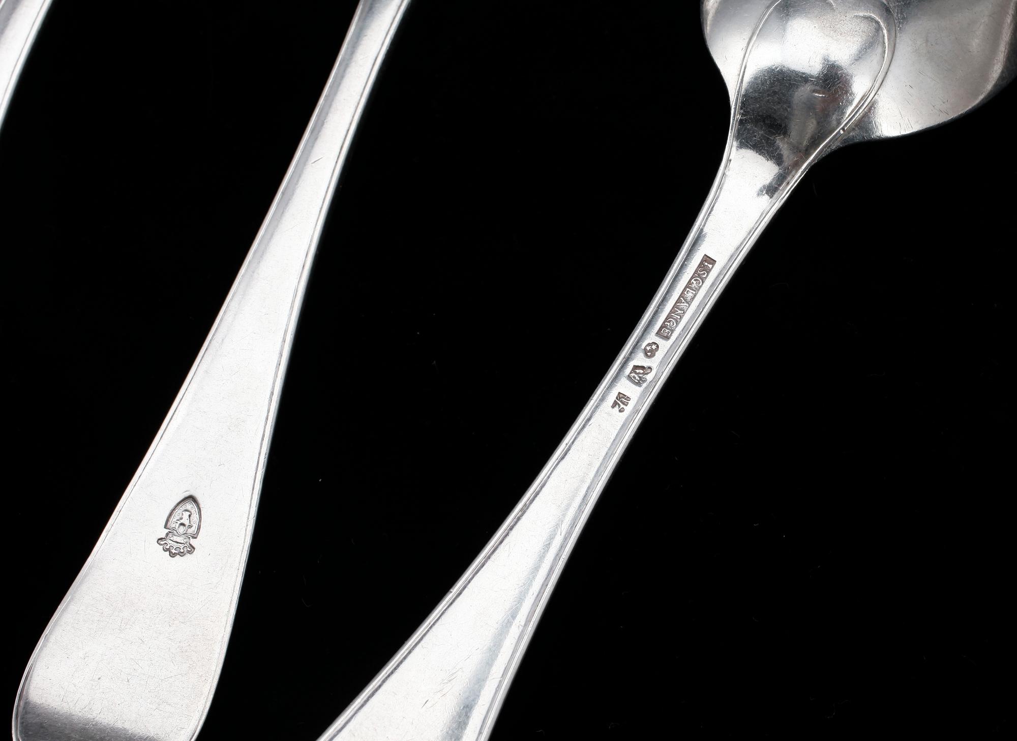 MATSKEDAR, 6 st, silver, bla Johan Samuel Gottfrid Lange, Växjö (1798-1820). Total vikt ca 360 gram.