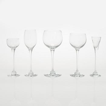 Heikki Orvola, a 41-piece 'Aurora' glassware set, partially signed, late 20th century, Nuutajärvi Notsjö. Designed 1972.