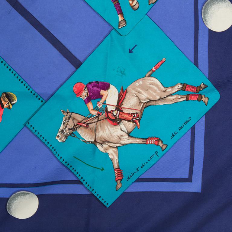 HERMÈS, scarf, "Le Monde du Polo".