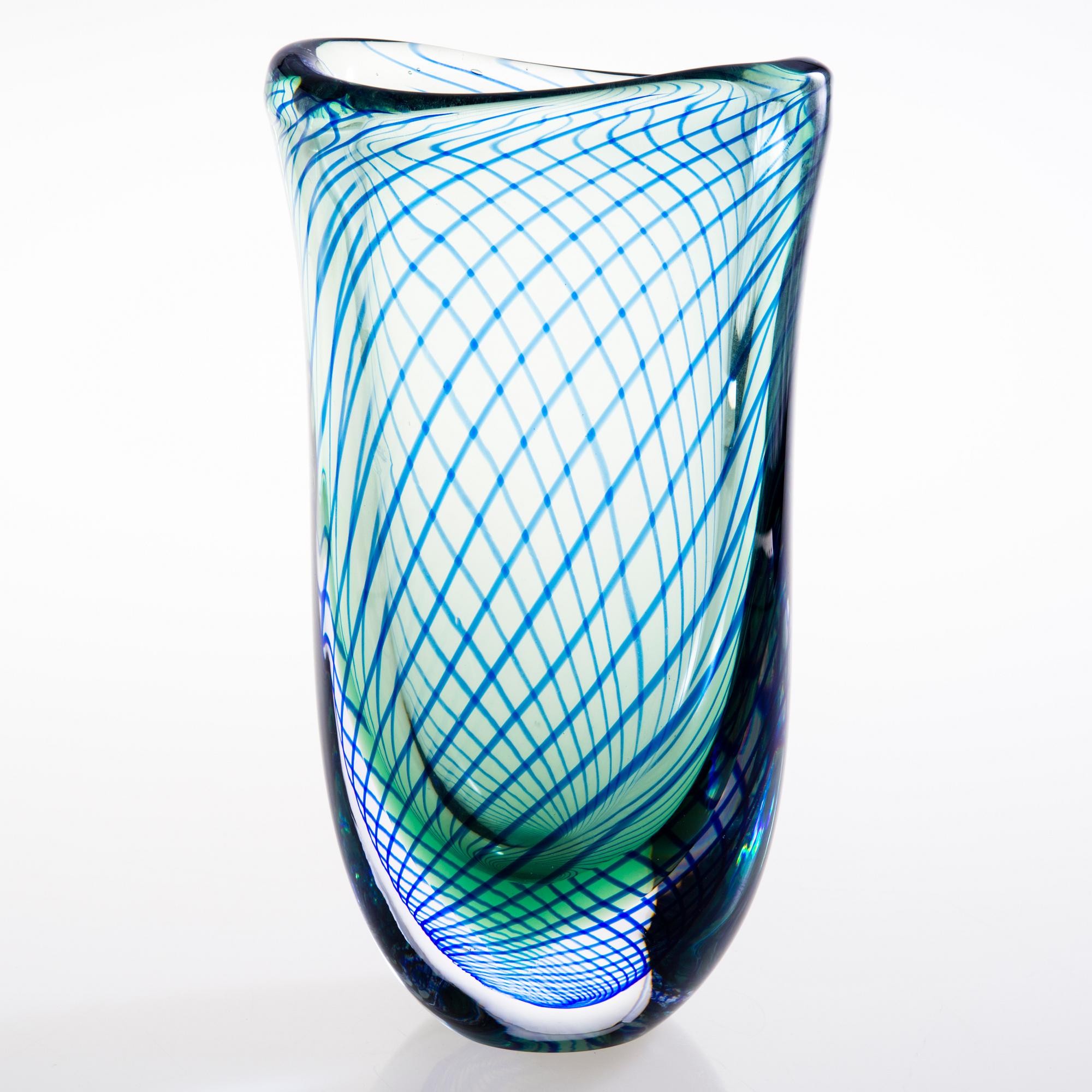 KARI ALAKOSKI, A glass vase signed Kari Alakoski Iittala 2000.