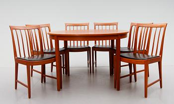 MATGRUPP, 7 delar, Bertil Fridhagen, Bodafors, 1960-tal.
