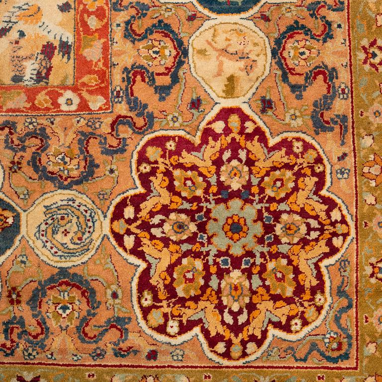 An antique Amritsar carpet, north India, c. 453 x 354 cm.