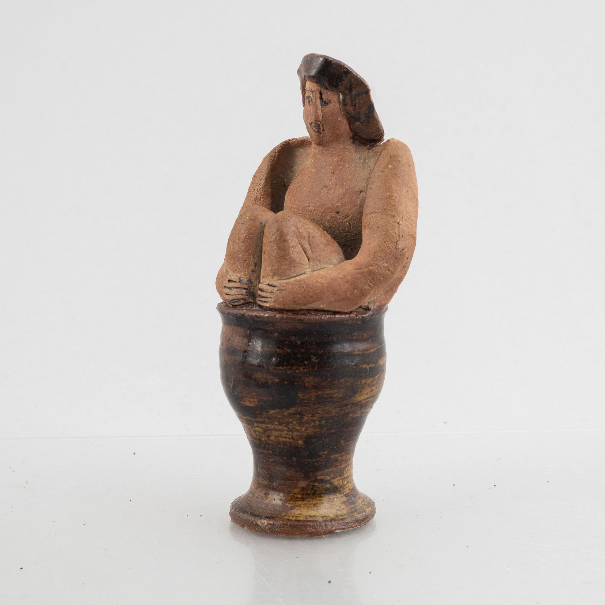 Lisa Larson, a unique stoneware figurine, Gustavsberg.