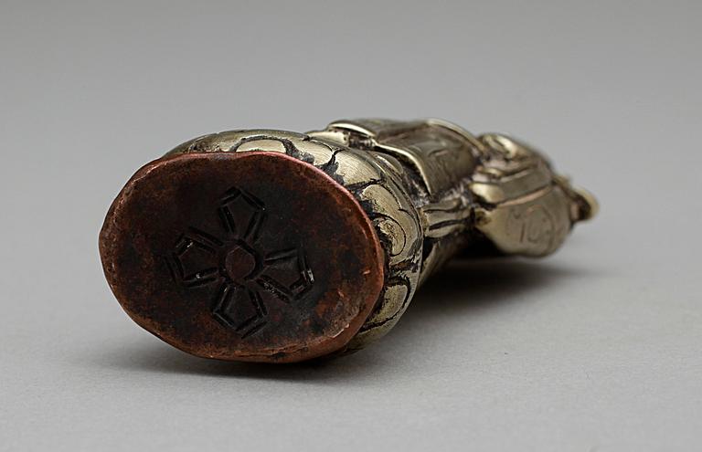 FIGURIN, silverlegering, Qing dynastin, (1644-1912), Kina.