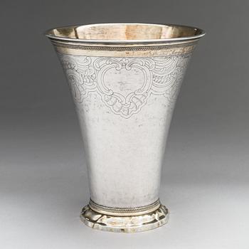 Kilian Kelson, Bröllopsbägare, silver, delvis förgylld, Stockholm 1764.