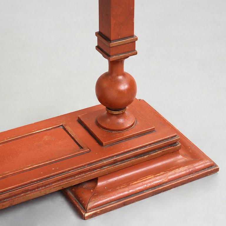 Axel Einar Hjorth, an 'Åbo' console table carved and lacquered in Chinese red , Nordiska Kompaniet, Sweden 1930.