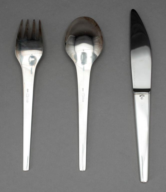 RESEBESTICK, sterlingsilver, 3 delar, Georg Jensen, modell "Caravelle", Design: Henning Koppel, 60-70-tal, tot vikt:178.