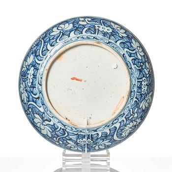 A blue and white dish, Ming dynasty, late 15th Century/early 16th Century.