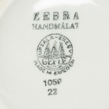 Eugen Trost, tea cups with saucers, 7 pieces, stoneware, "Zebra", Gefle, 1950s.