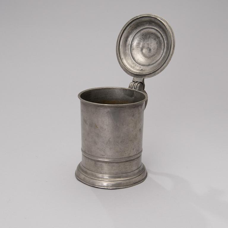 A FINNISH PEWTER TANKARD, Johan Lindblad, Turku 1861.