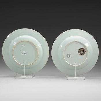 Two 'European Subject' dinner plates, Qing dynasty, Qianlong (1736-95).