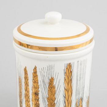 Piero Fornasetti, burk med lock, flintgods, Milano, Italien.