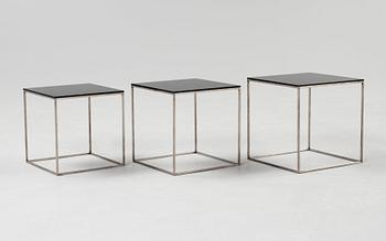 A Poul Kjaerholm 'PK-71' set of occasional tables, Fritz Hansen, Danmark.