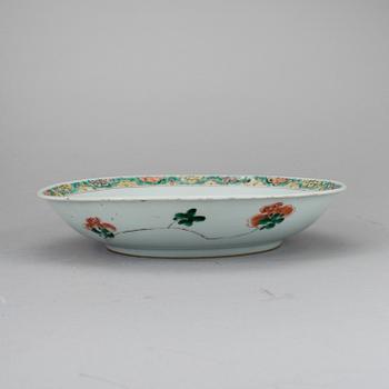 A CHINESE PORCELAIN DISH, in the Kangxi style, 19th century.