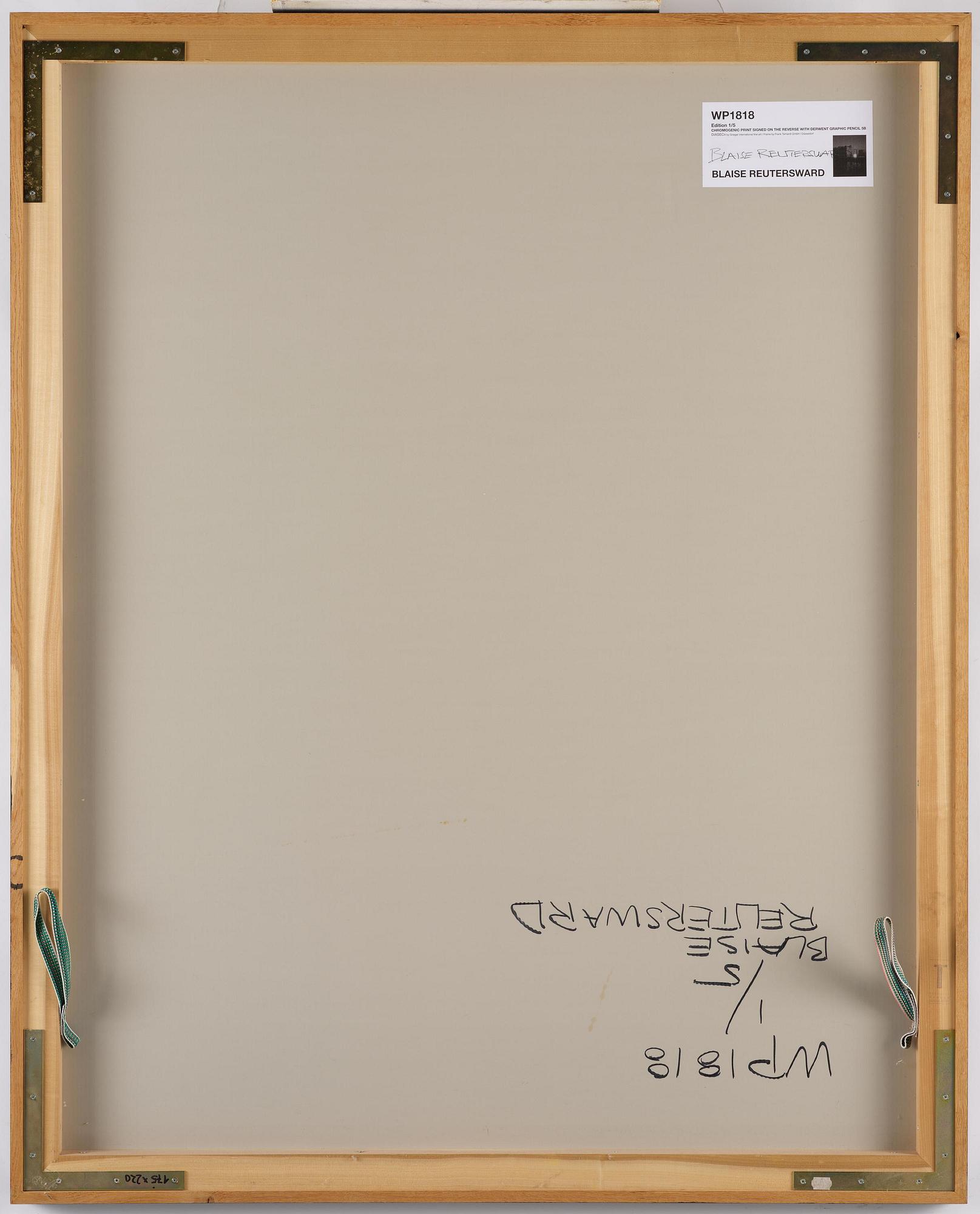 Blaise Reutersward, "WP1818", 2018.