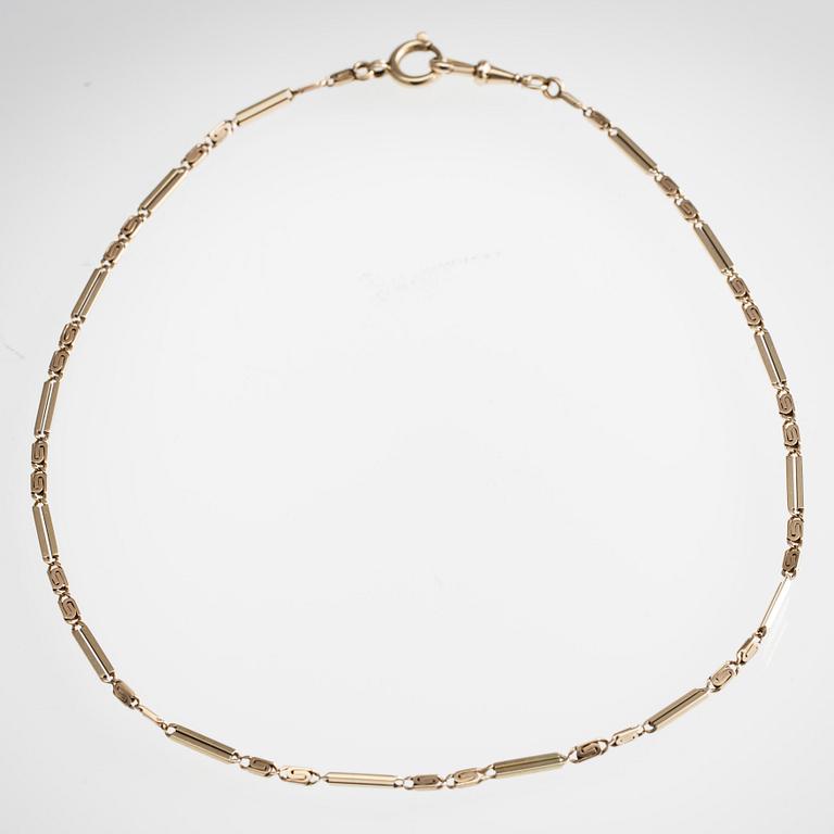 KLOCKKED, 14K guld, 1900-talets mitt. Vikt 10,9 g.