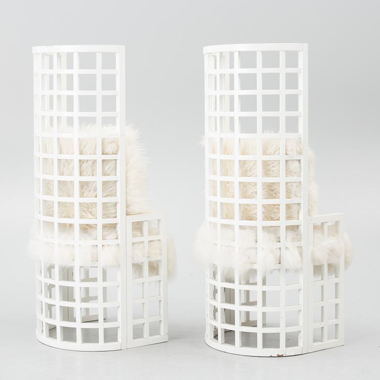 Armchairs, a pair, contemporary.