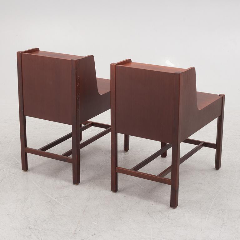 A pair of bedside tables, Nordiska Kompaniet, Sweden, 1950's.