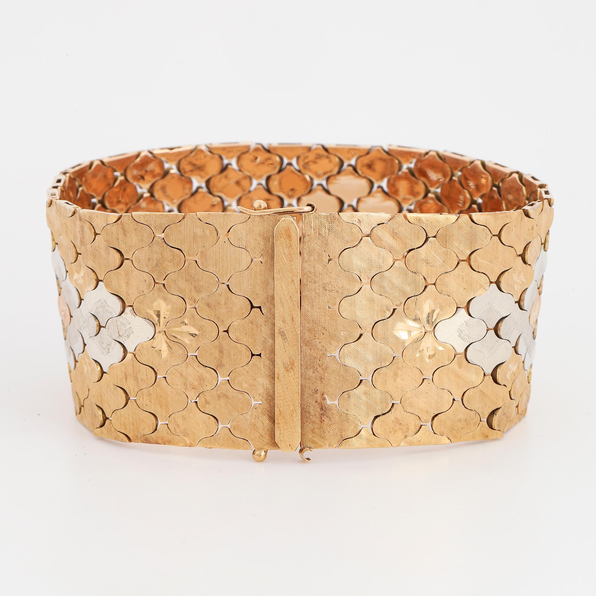 Armband 18K guld, tre färger.