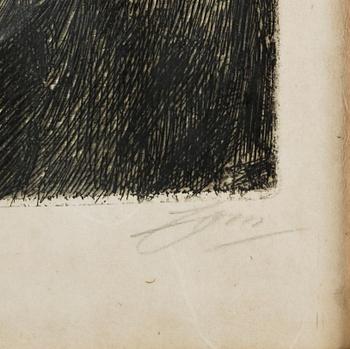 ANDERS ZORN, etsning. Signerad.