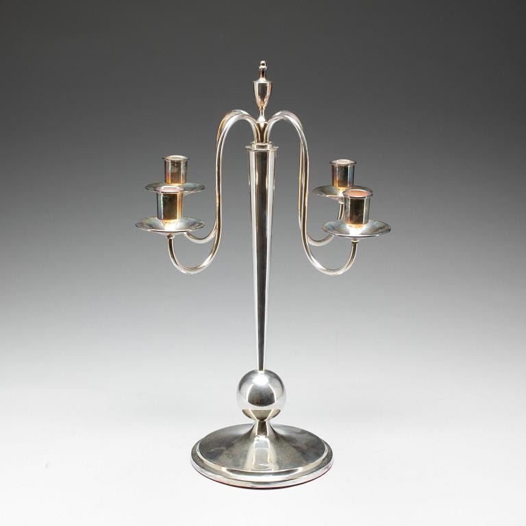 KANDELABER, nysilver.  CG Hallberg, Stockholm.
