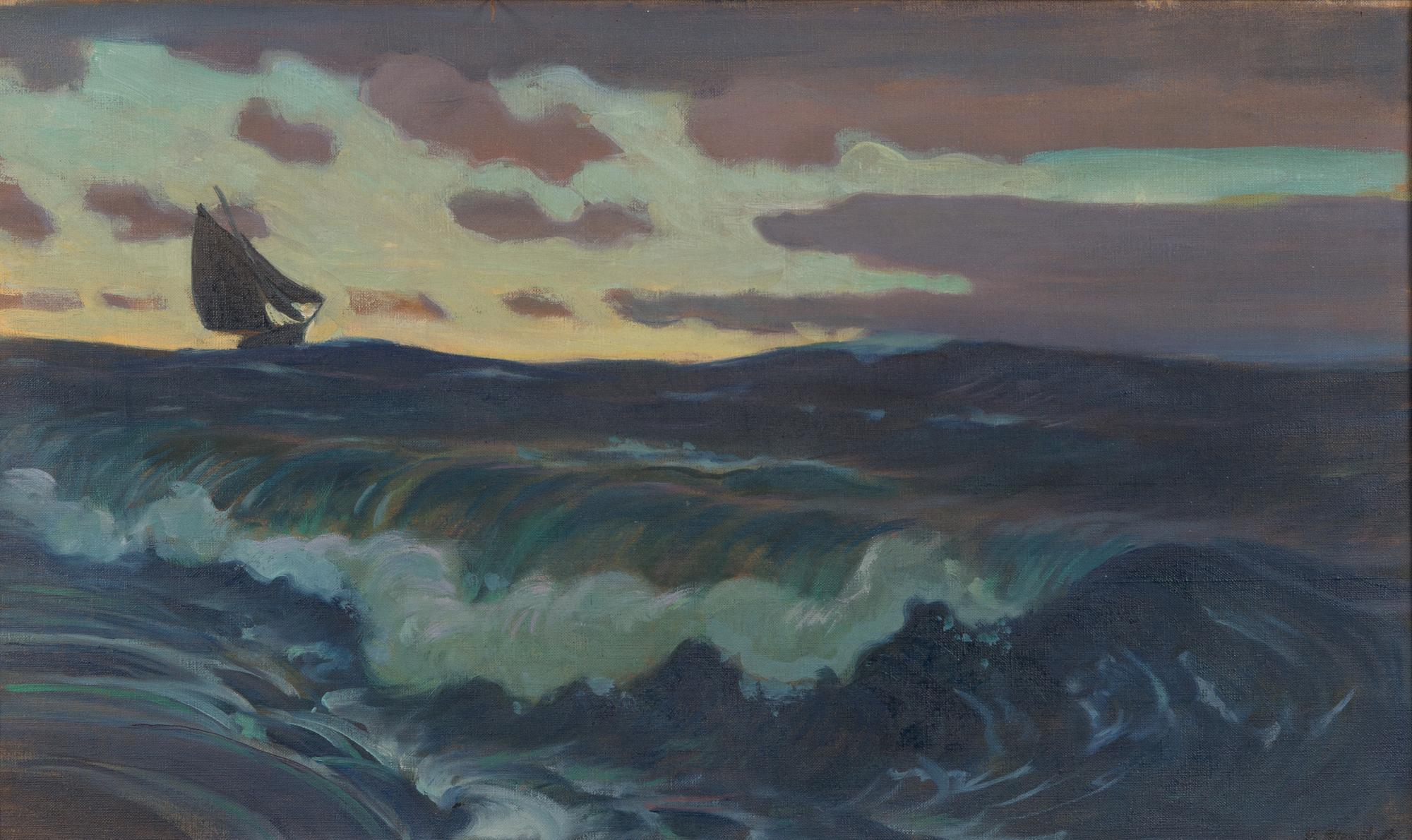 Väinö Blomstedt, Segelbåt på stormande hav.