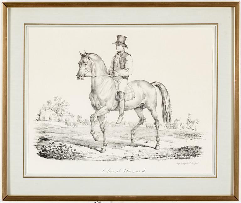 CARLE VERNET, lithograph, signed in the impression, Printed by Francois-Seraphin Delpech (1778-1825).