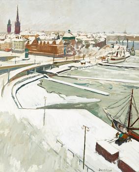 Axel Nilsson, "Slussen i snö".