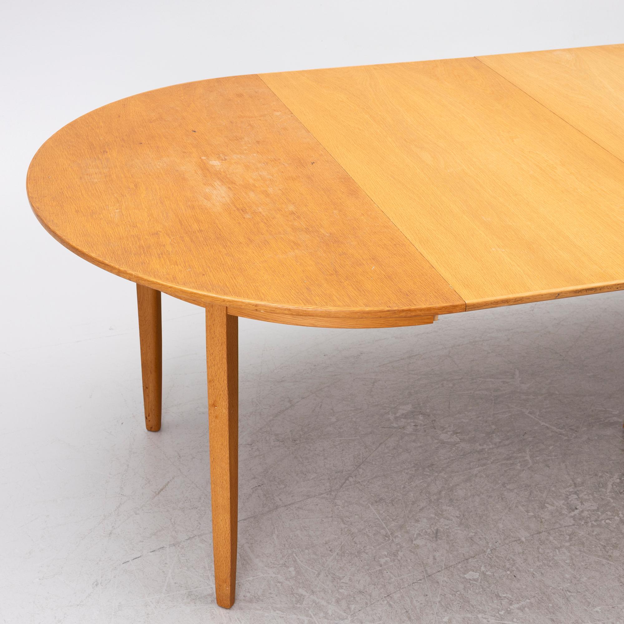 Carl Malmsten, A nine piece dining set, 'Camare Nyckel', by Åfors Möbelfabrik, Sweden, 1960's.