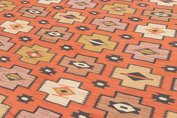 A carpet flat weave, c 607 x 300 cm, possibly Johanna Brunssons Vävskola.