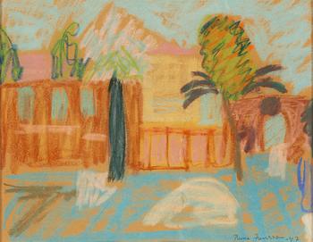 RUNE JANSSON, crayon on paper, signed and dated -47.