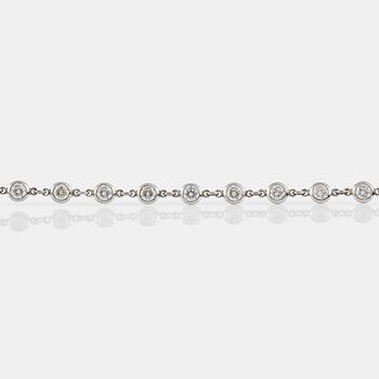 1264. A Tiffany & Co brilliant-cut diamond, circa 2.30 cts in total, bracelet.