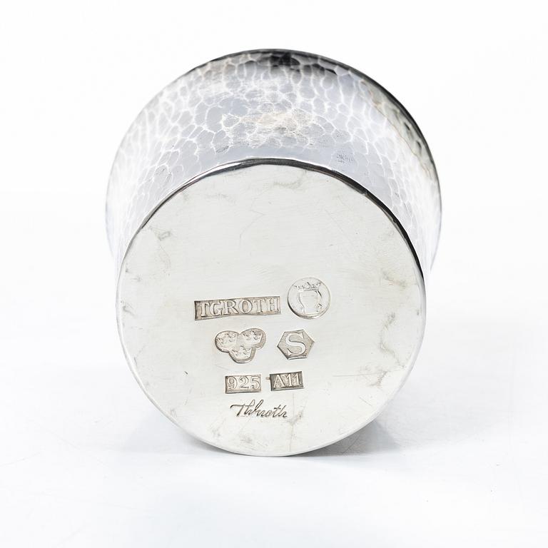 Thorbjörn Groth, beakers, 12 pieces, sterling silver, Stockholm, 1997–2000.
