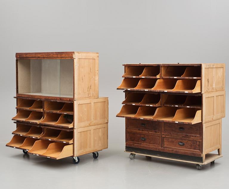 BUTIKSINREDNING/SKÅP, 6 delar, 1930/40-tal.