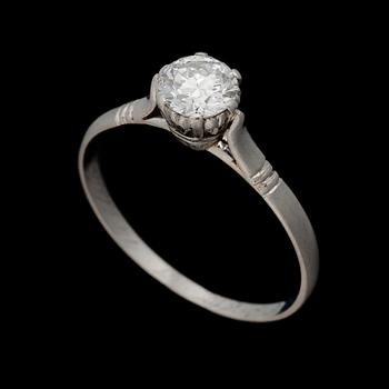 A RING, brilliant cut diamond, 18K white gold.